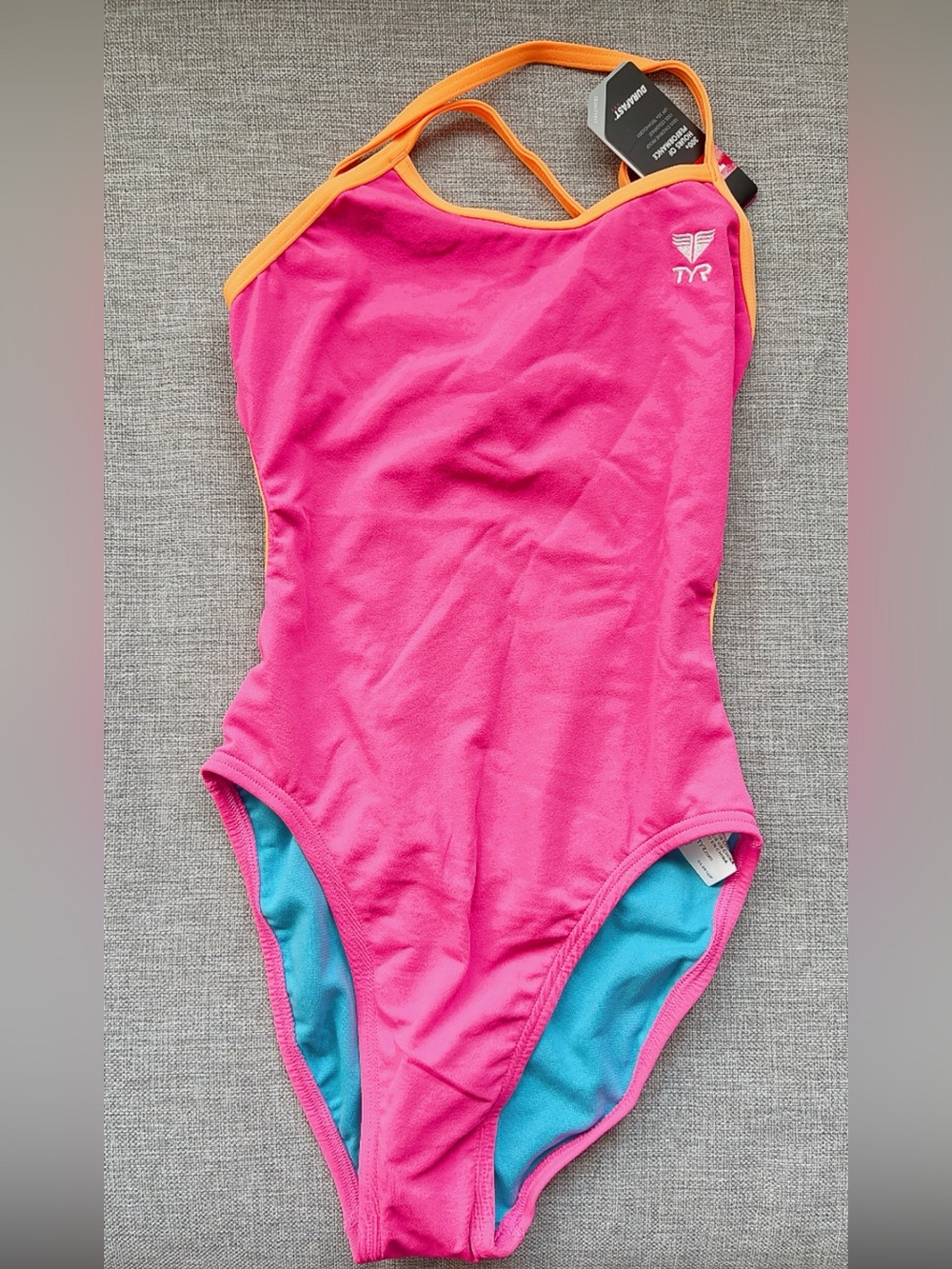 TYR SOLID TRINITY FIT A WOMEN PERFORMANCE SUIT FL PINK/ORG 555 BRAND